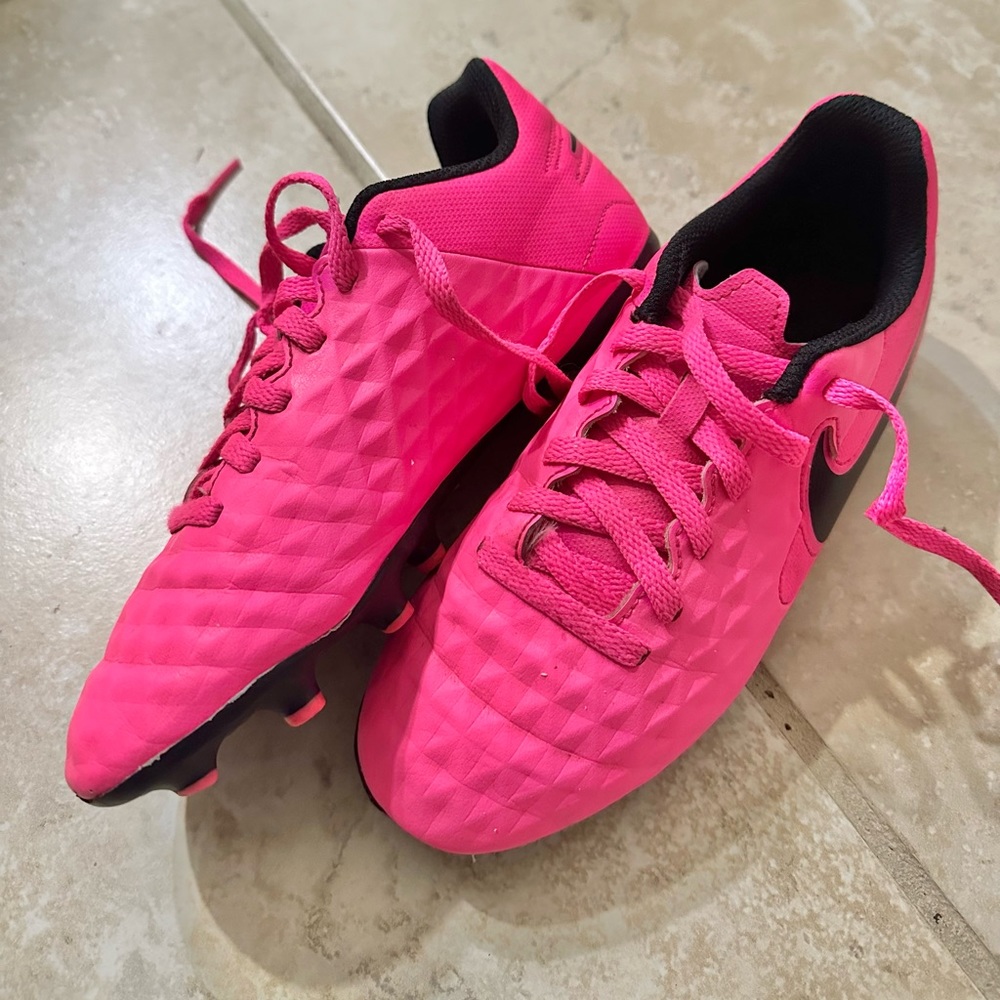 Pink Youth Soccer Cleats 1.5